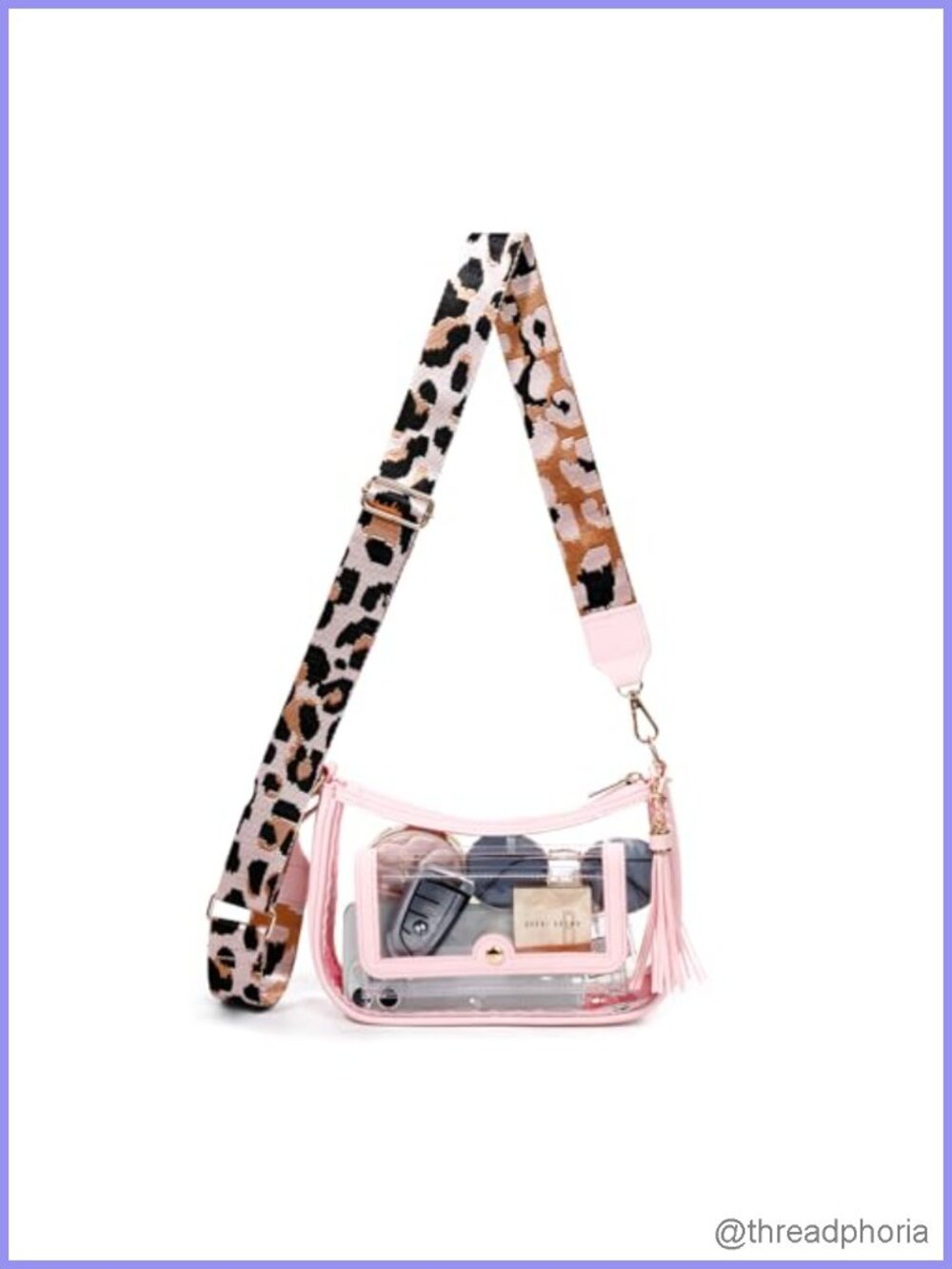 Clear Stadium Approved Crossbody Bag for Women, PVC See-Through Concert Purse